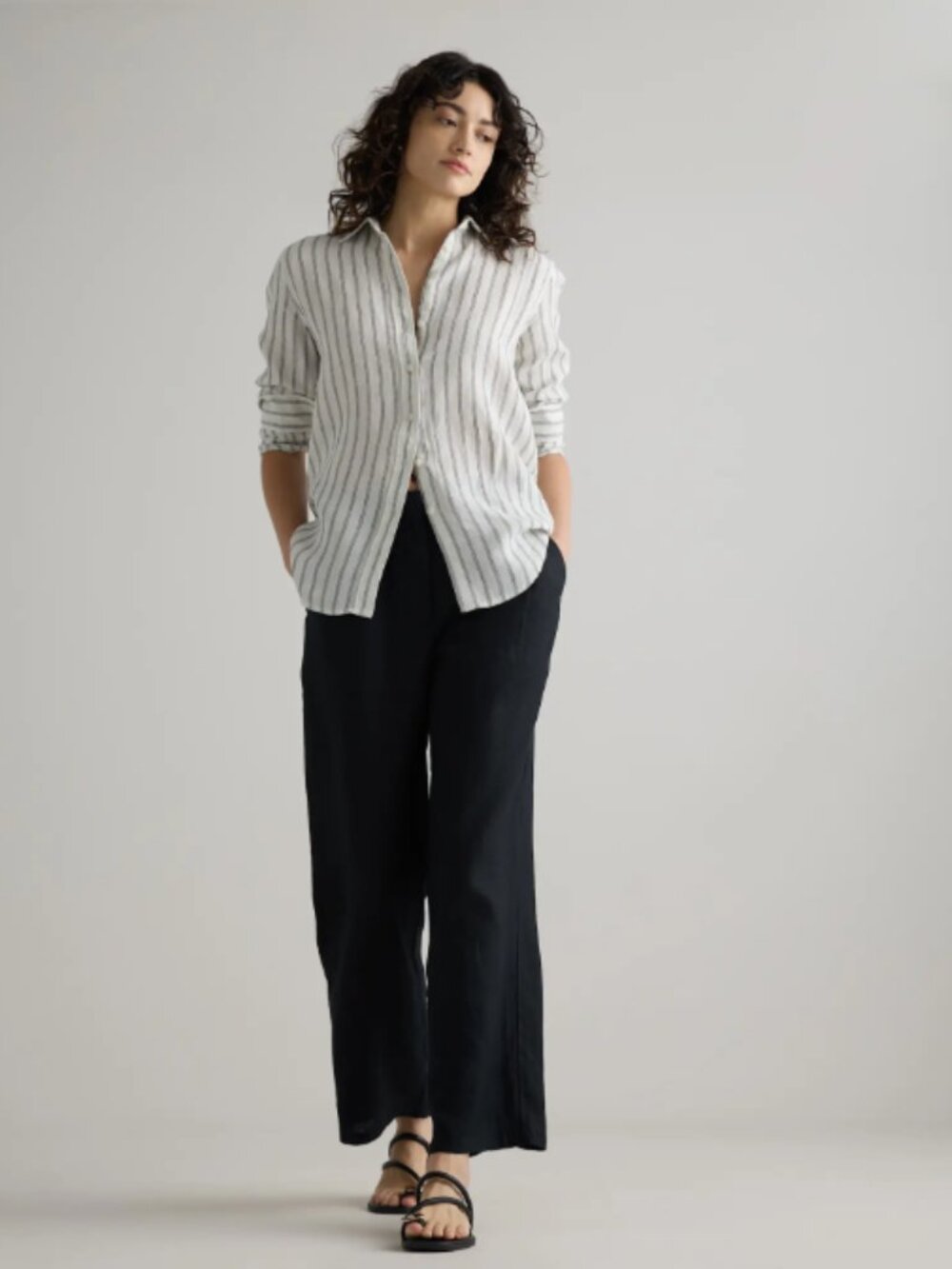 Quince 100% European Linen Pleated Trouser Size 8